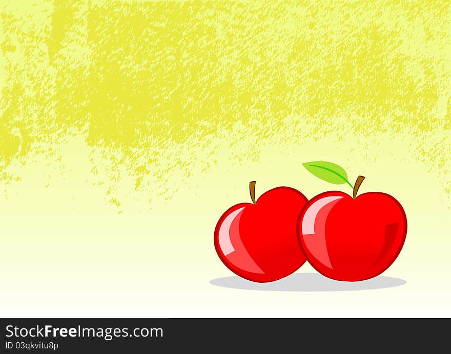 Background with two red apples