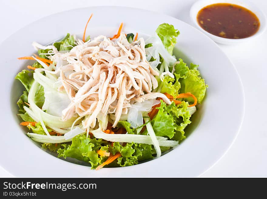 It's a healthy chicken salad with dressing. It's a healthy chicken salad with dressing.