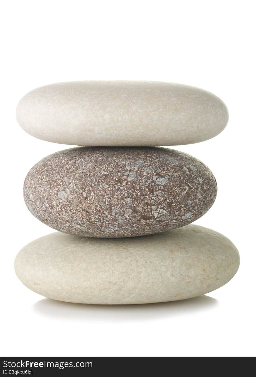 Pile of pebble stone, isolated on white background