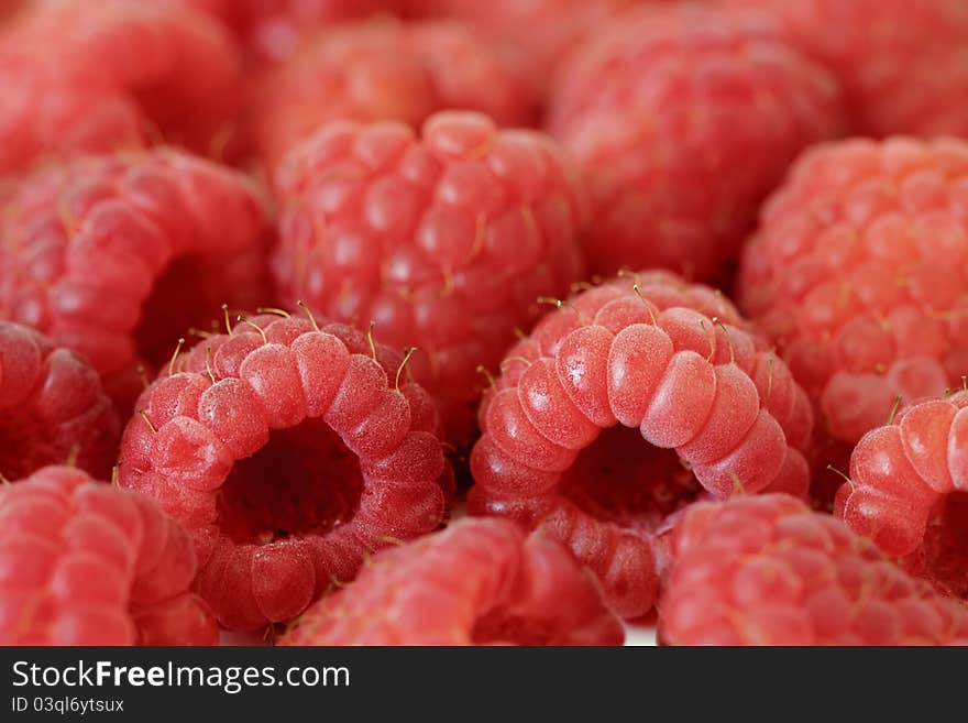 Fresh sweet raspberries