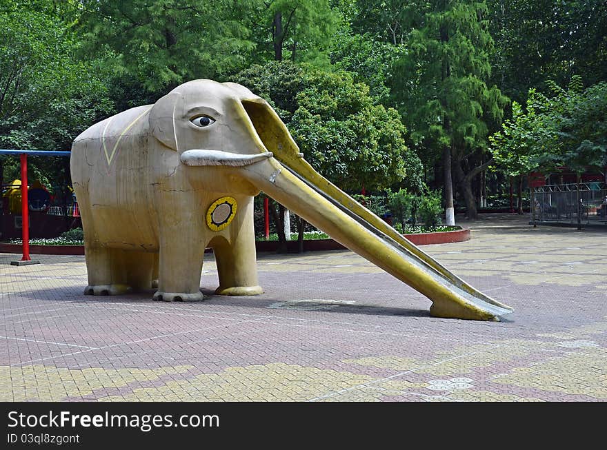 Elephant slide in forest park