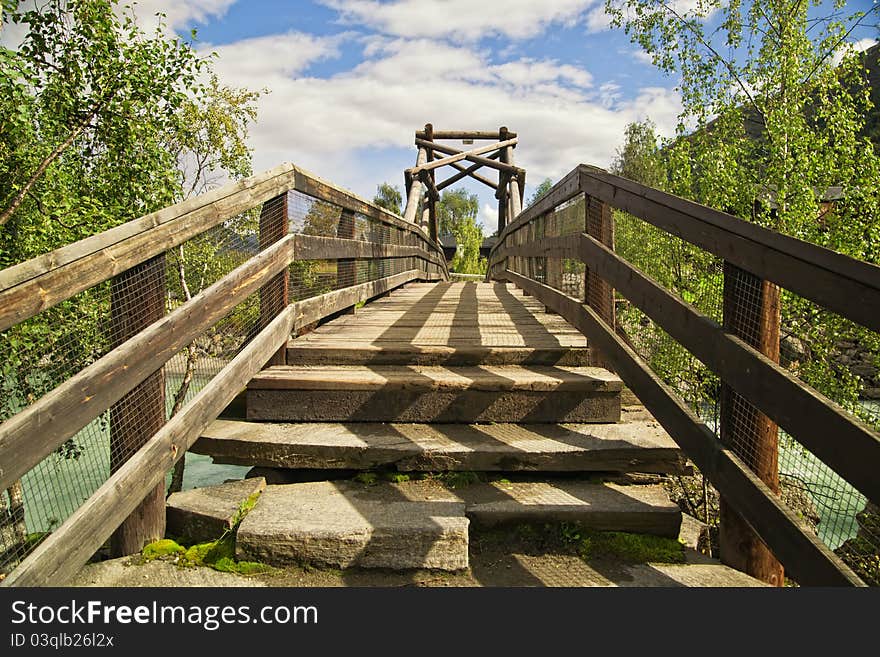 The wooden bridge