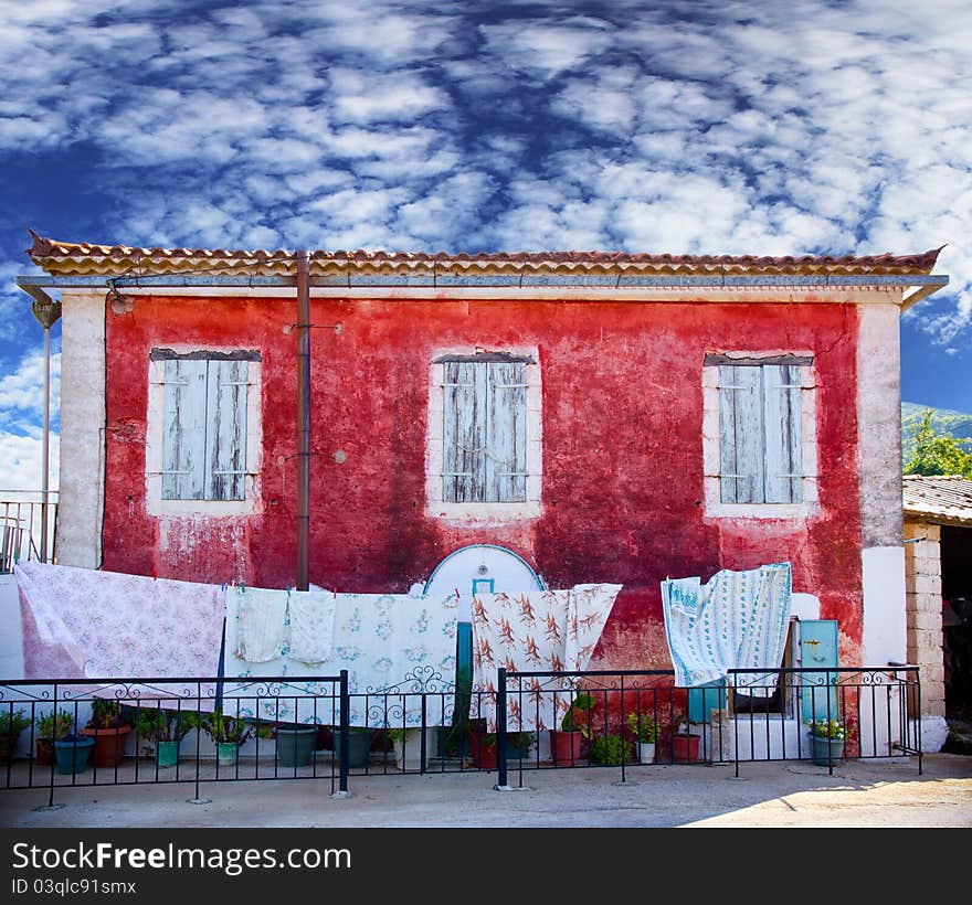 Traditional Greek building at Zante island. Traditional Greek building at Zante island