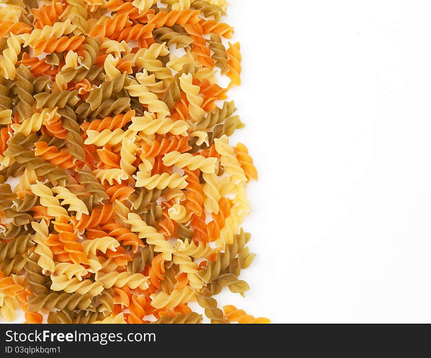 Italian three colored pasta