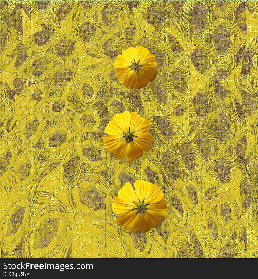 Yellow grungy Flower Background