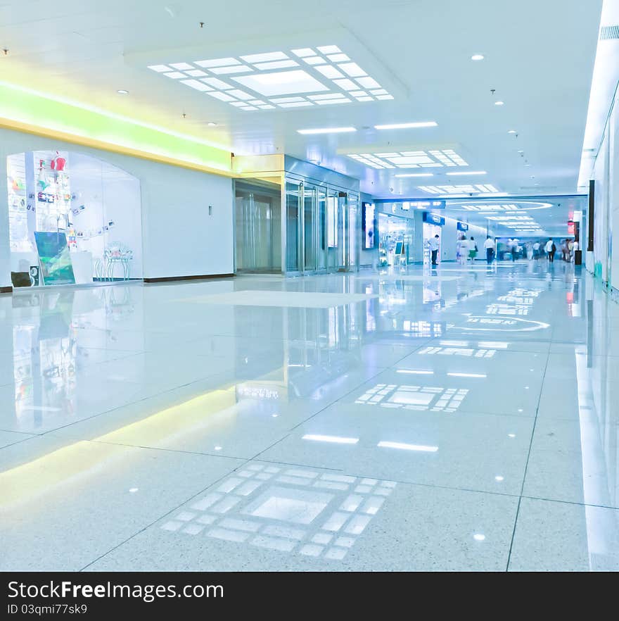 Underpass corridor in a modern building