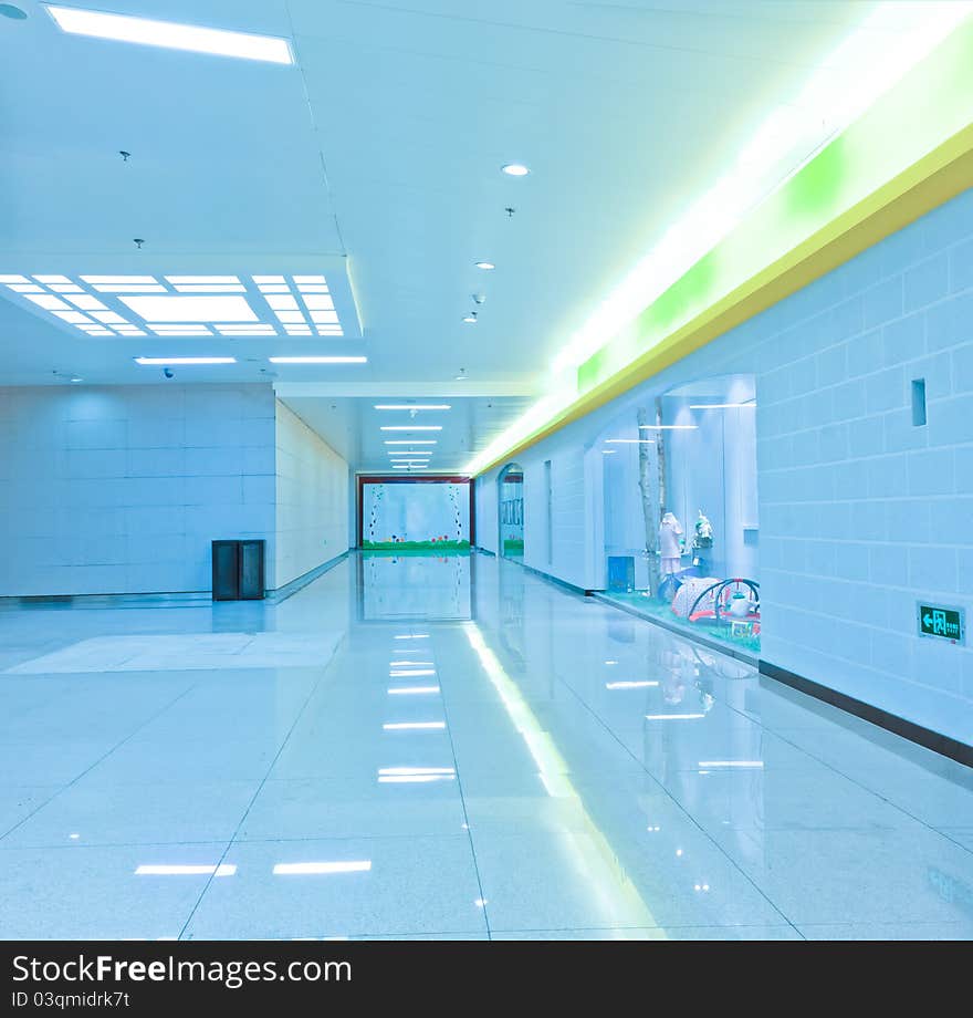 Underpass corridor in a modern building