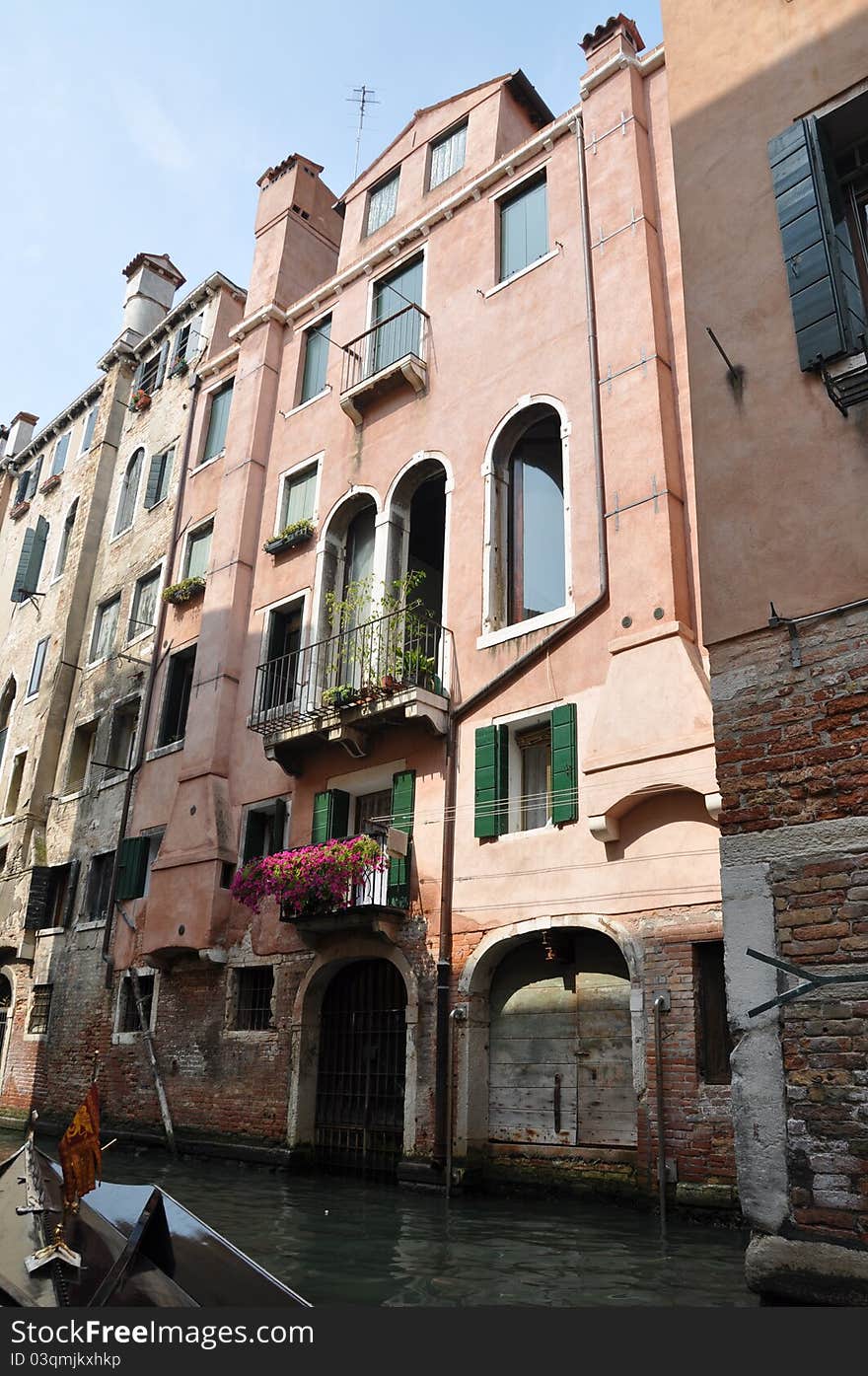 Facades of residential homes in Italy