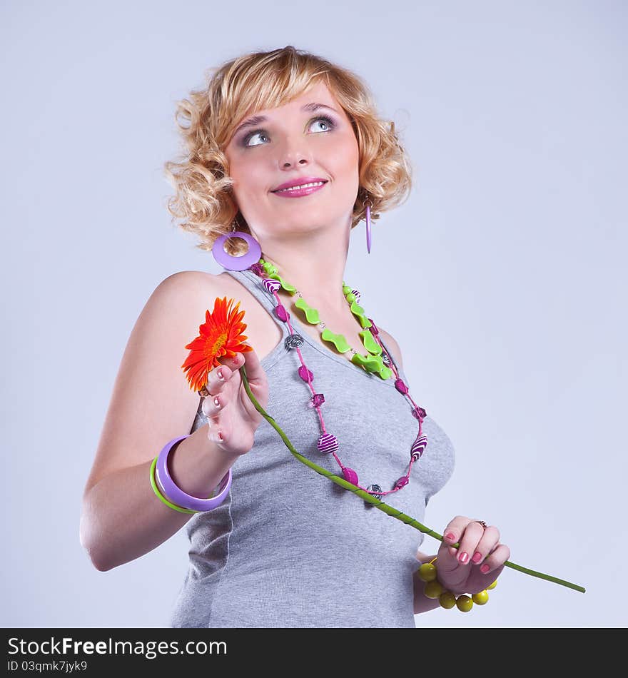 A girl in a lavender