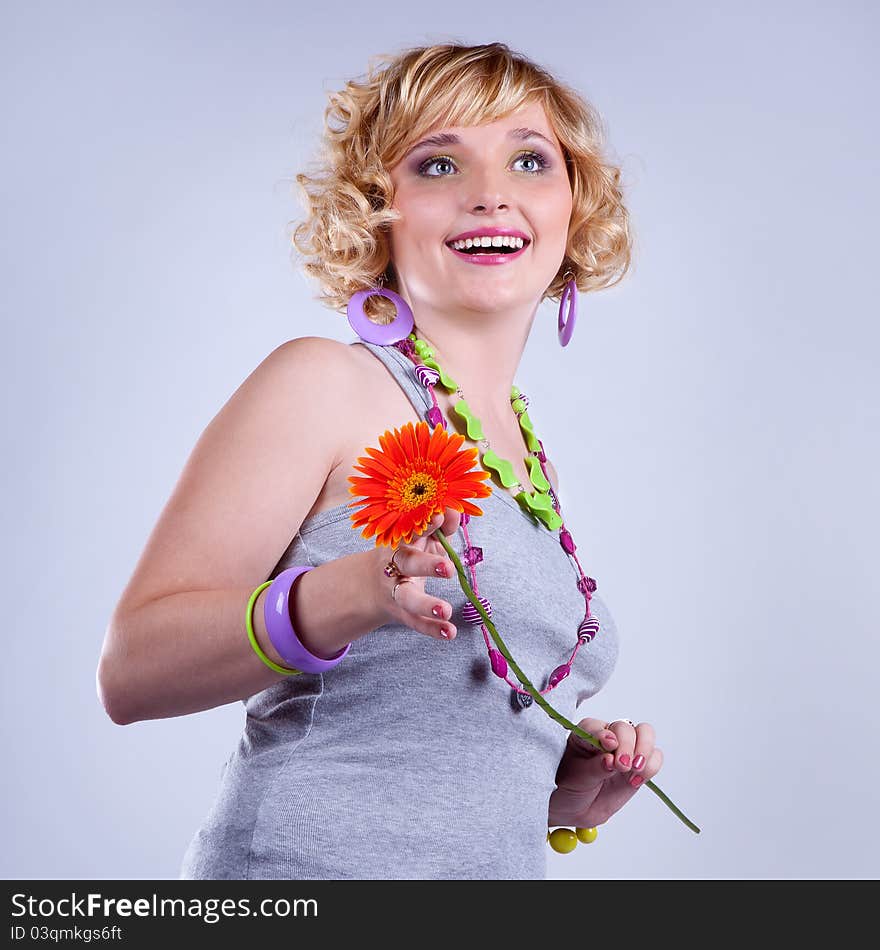 A girl in a lavender