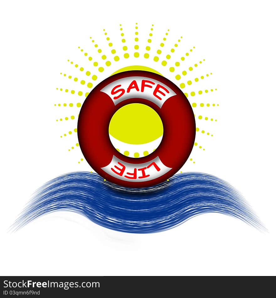 Life buoy and sun