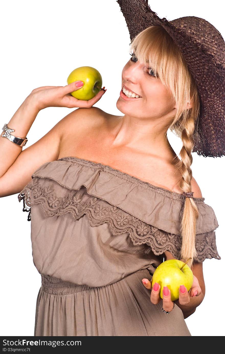 Nice girl with apple