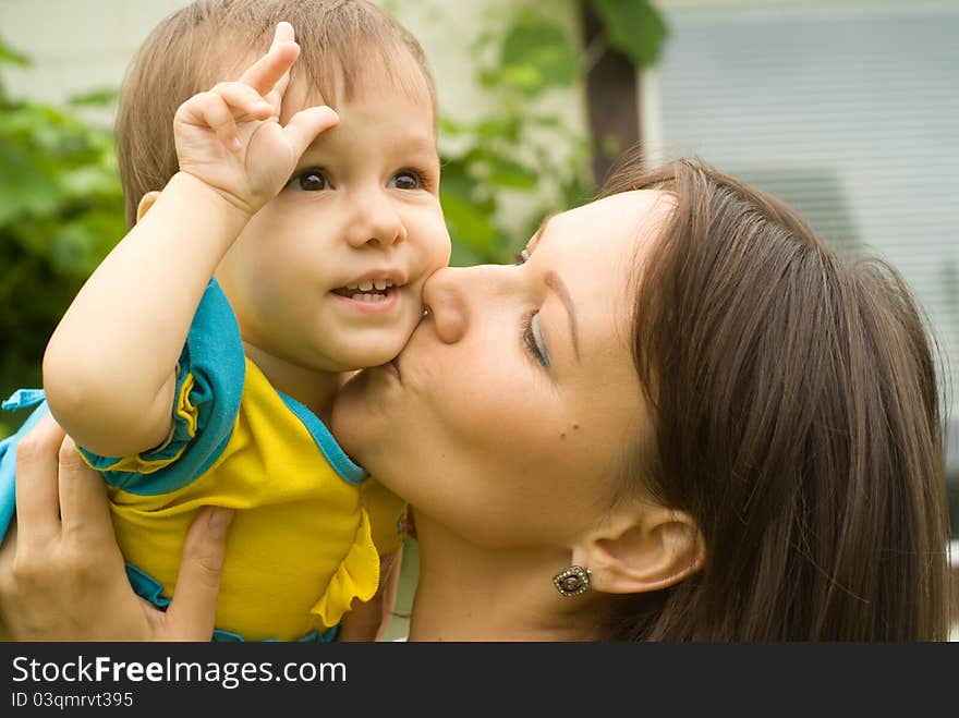 Mom and her daughter at nature