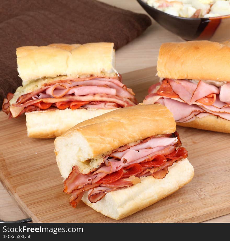 Ham and Pepperoni Sandwich Lunch