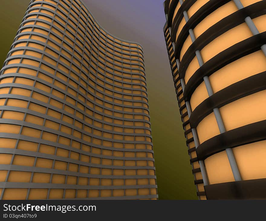 Modern building on a light background. Modern building on a light background