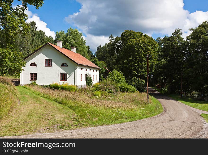 White old house.