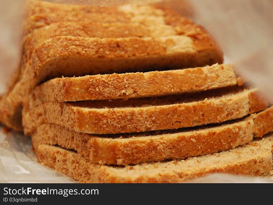 Close up of bread in bag