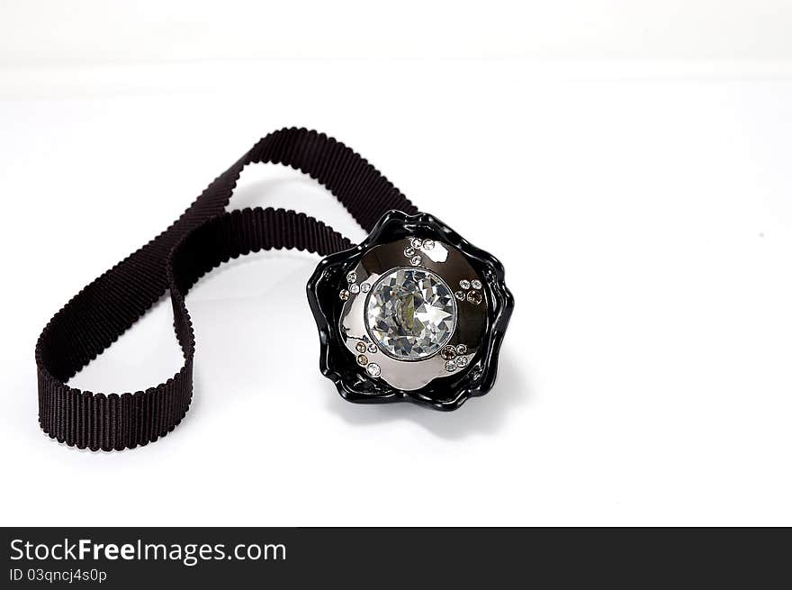 Decorative female small lamp on a white background