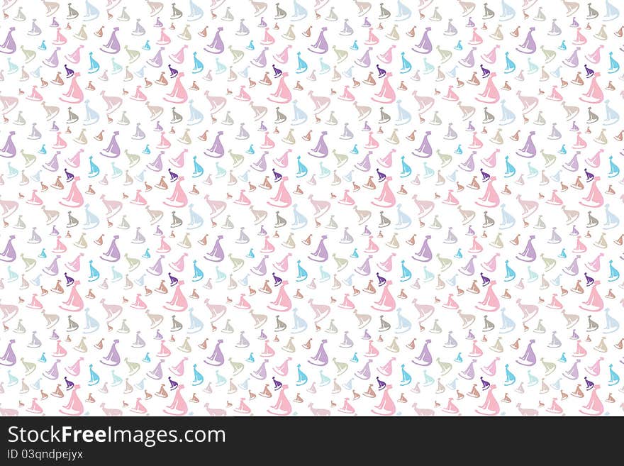 Background with varicoloured cats