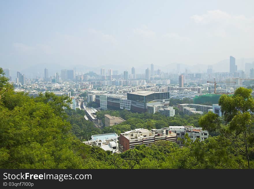 Kowloon area of Hong Kong downtown at day time