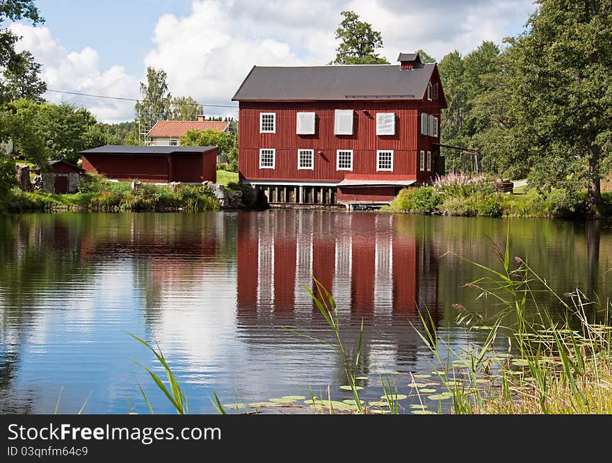 Red water mill.