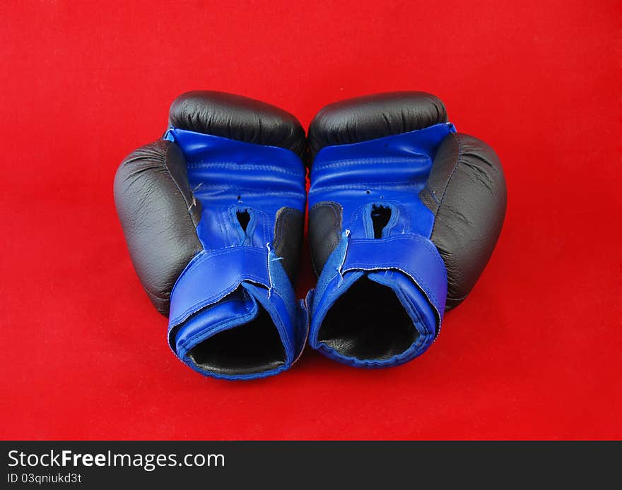 Boxing gloves close up on a white background