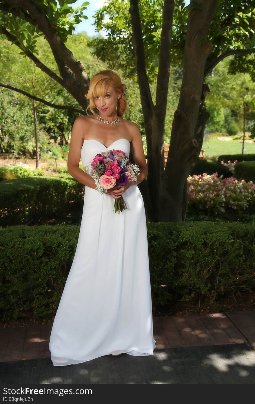 Beautiful bride on her wedding day