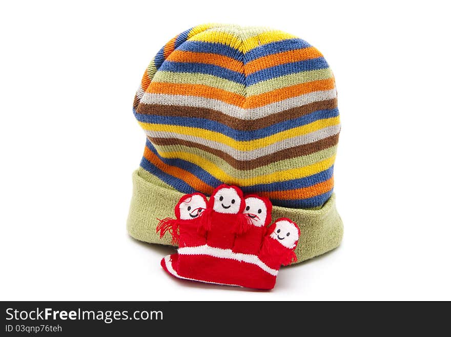 Children cap with gloves