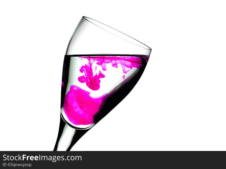 Wine Glass With Food Colouring