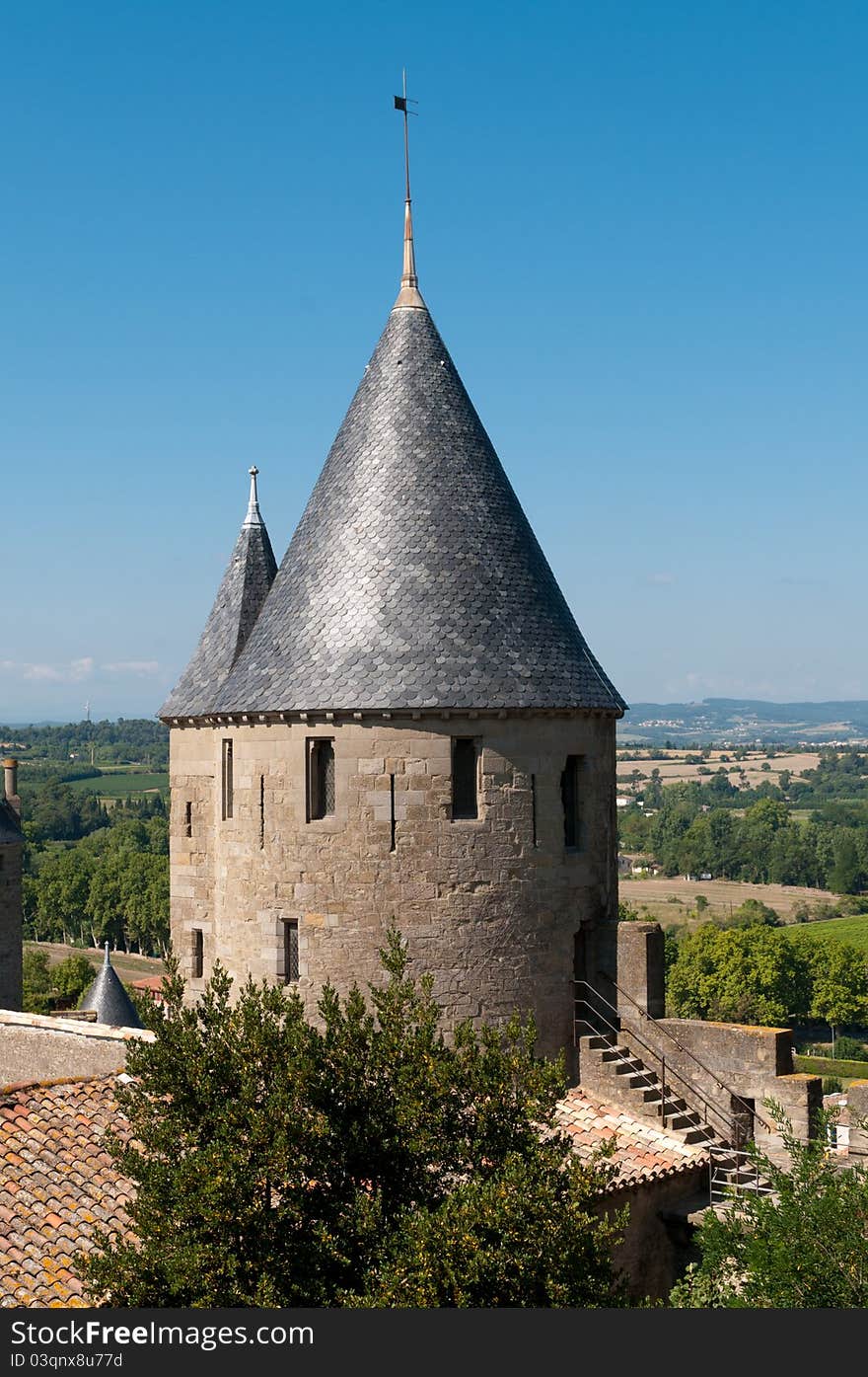 Medieval Tower, La Cité, Carcassonne, France. Medieval Tower, La Cité, Carcassonne, France