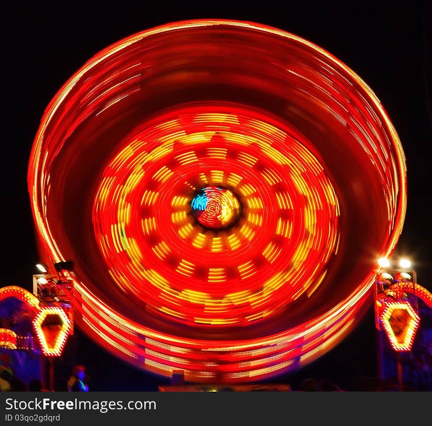 Night shot of the merry-go-round carousel