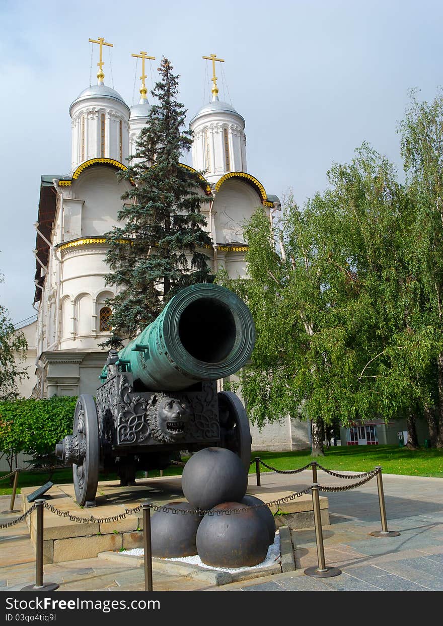 King cannon (Tsar-pushka) in Kremlin. Moscow. Russia. King cannon (Tsar-pushka) in Kremlin. Moscow. Russia