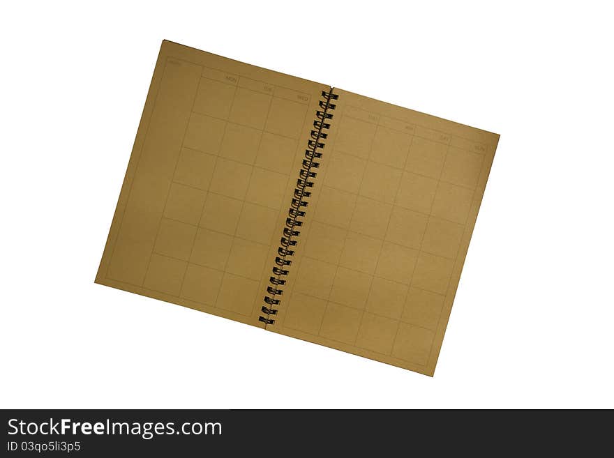 Old notebook in white background