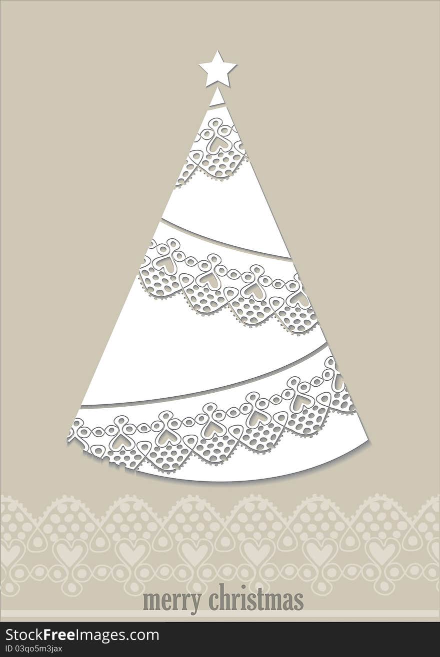 Simple vintage lace Christmas card