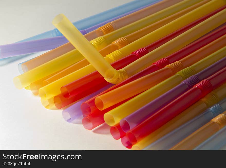 Bunch of colorful drinking straws