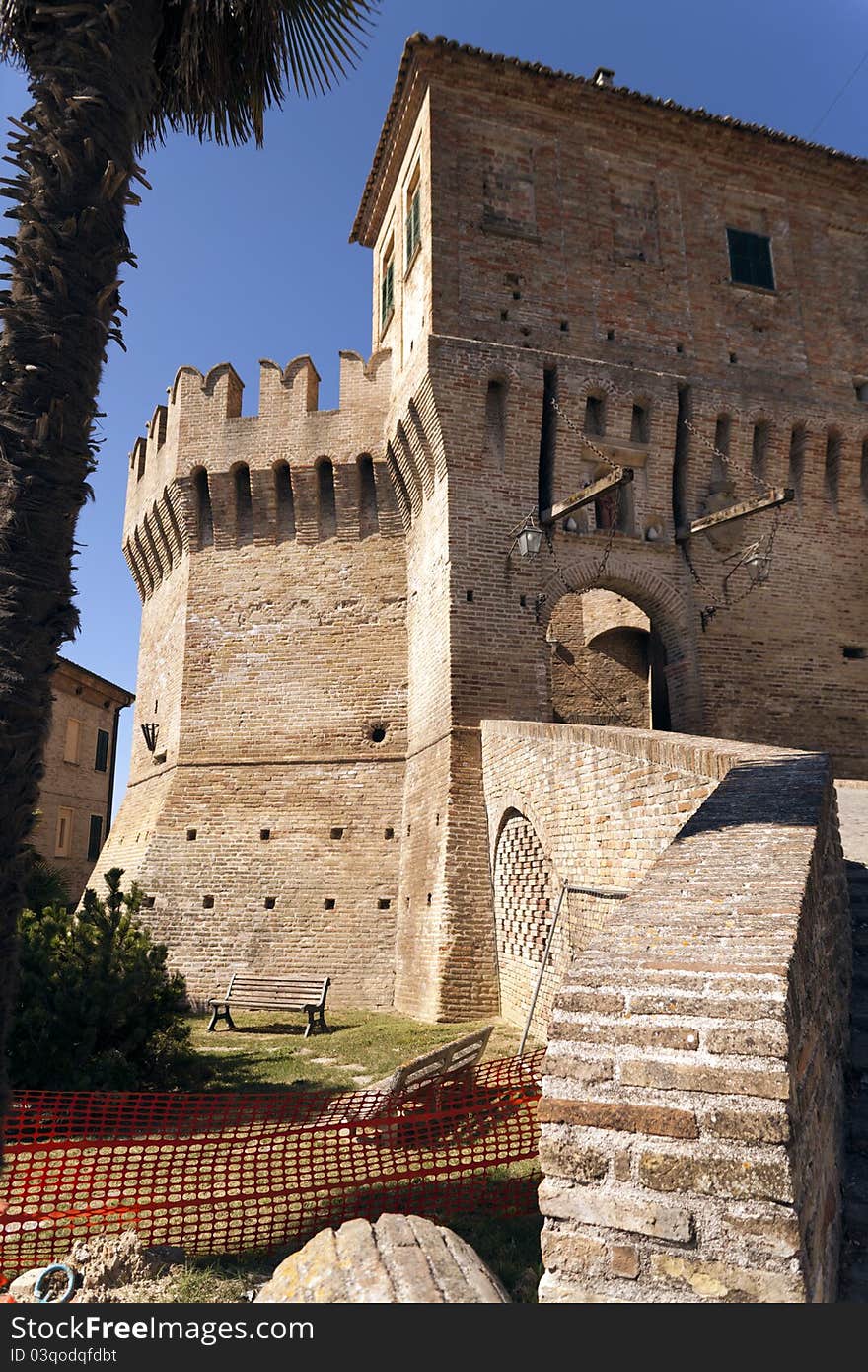 Corinaldo its a medioeval  small city of center of italy with a big old castle and old walls. Corinaldo its a medioeval  small city of center of italy with a big old castle and old walls