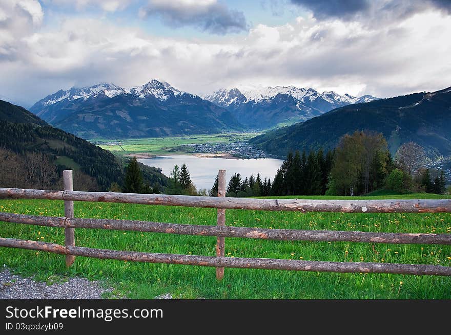 Lake in mountains. Austria. Zell am See