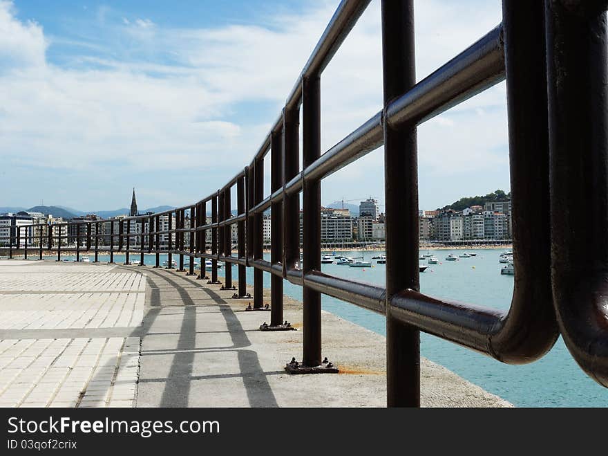 A Handrail by the Sea