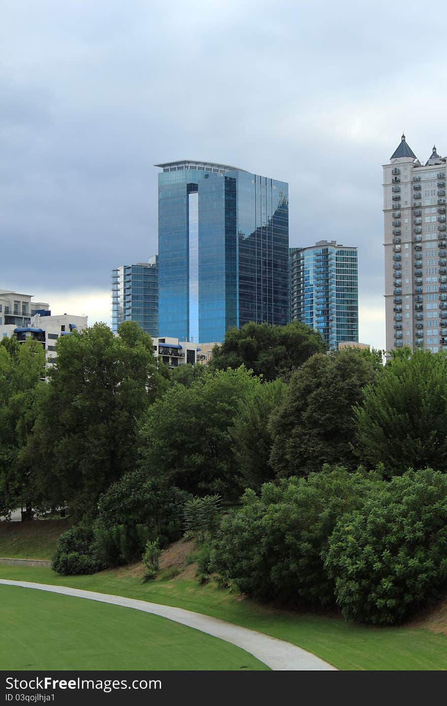 Atlanta Office Building And Trees