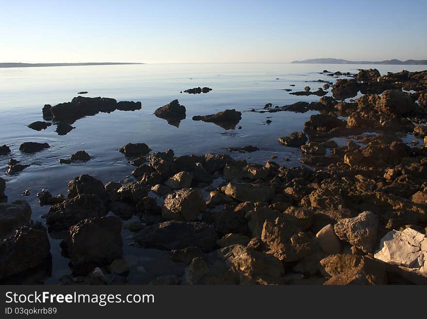 View on the Adriatic sea with islands in the background. View on the Adriatic sea with islands in the background.