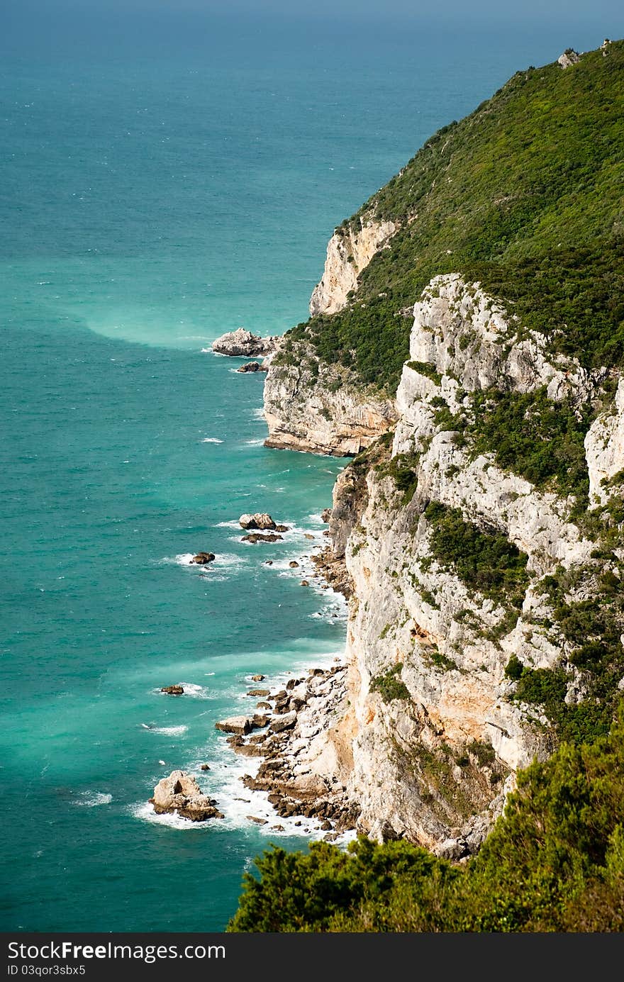 Beautiful view over portuguese coast and atlantic sea. Beautiful view over portuguese coast and atlantic sea