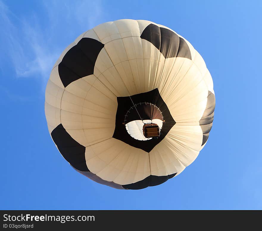 Hot air balloon in shape of soccer ball