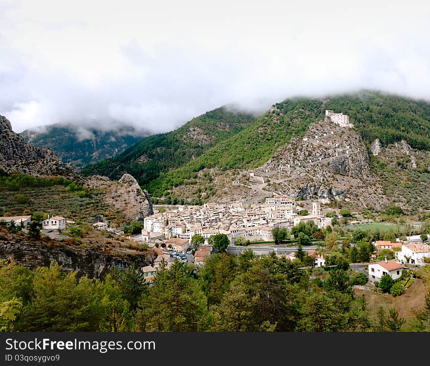 View from mountainside overlooking town with view of Citadel. Dating back to Napoleon. View from mountainside overlooking town with view of Citadel. Dating back to Napoleon.