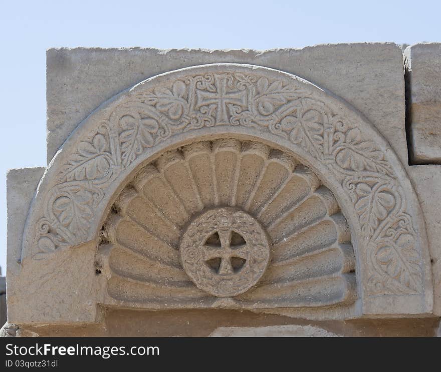 Ancient Christian Carvings At An Egyptian Temple