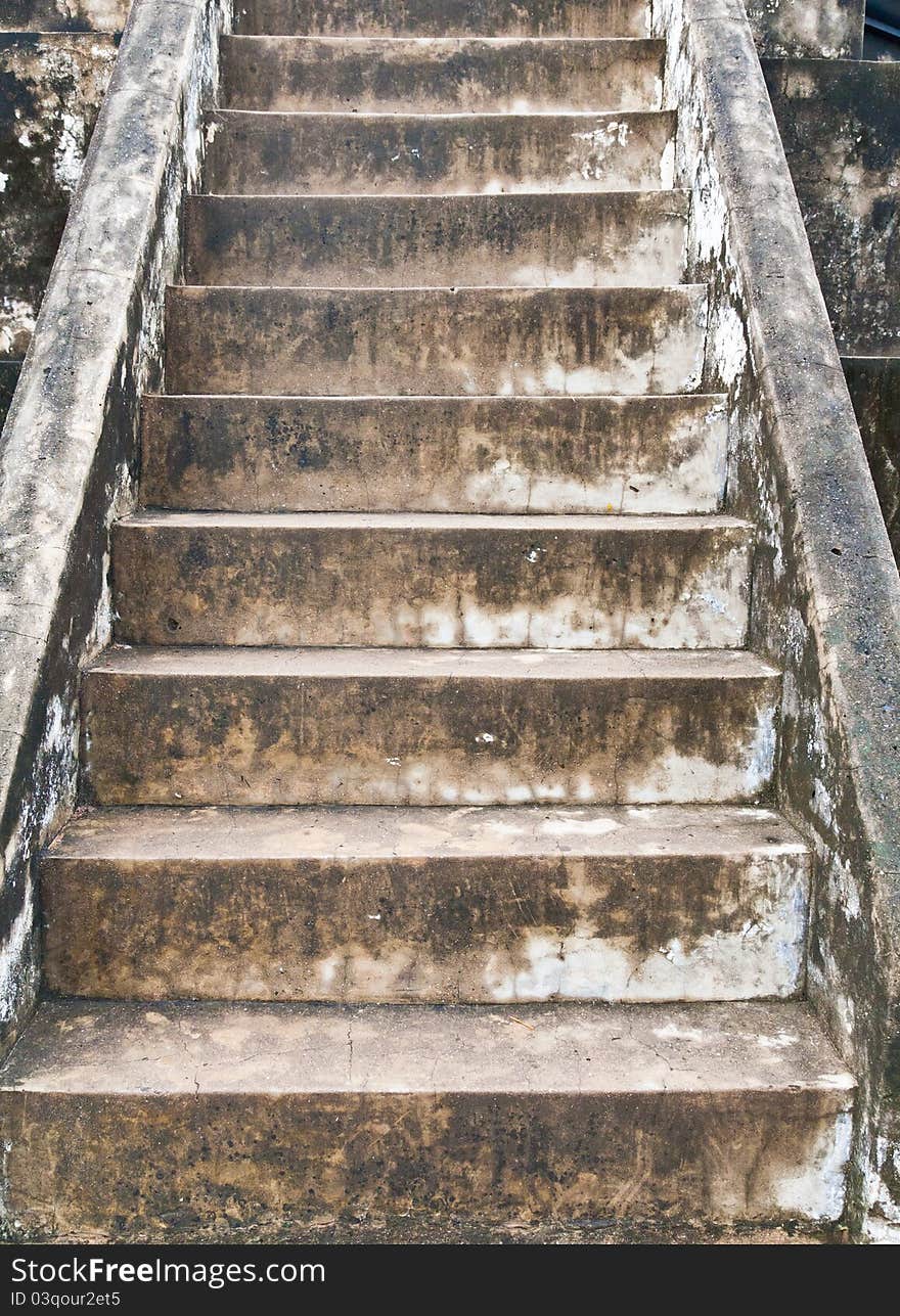 Staircase built from old bricks background texture. Staircase built from old bricks background texture