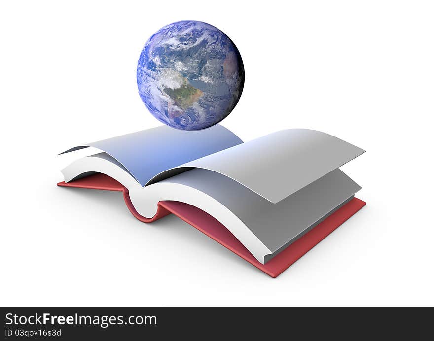 Open Book With Planet