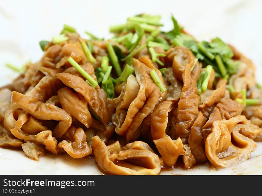 Traditional chinese style food , chitterlings. Traditional chinese style food , chitterlings