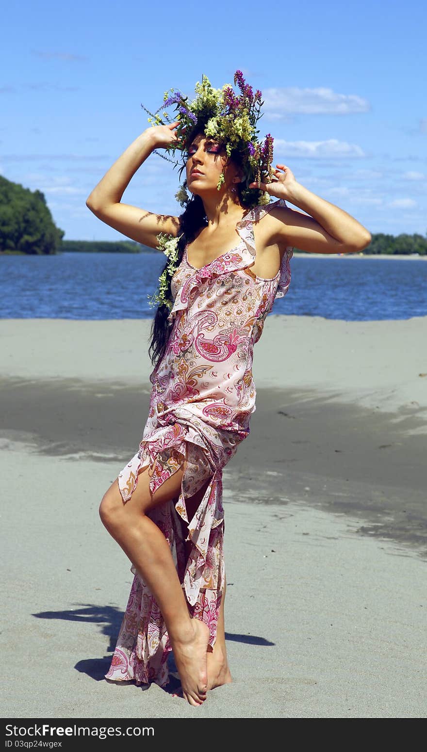 Girl on the beach with long beautiful hair. Girl on the beach with long beautiful hair