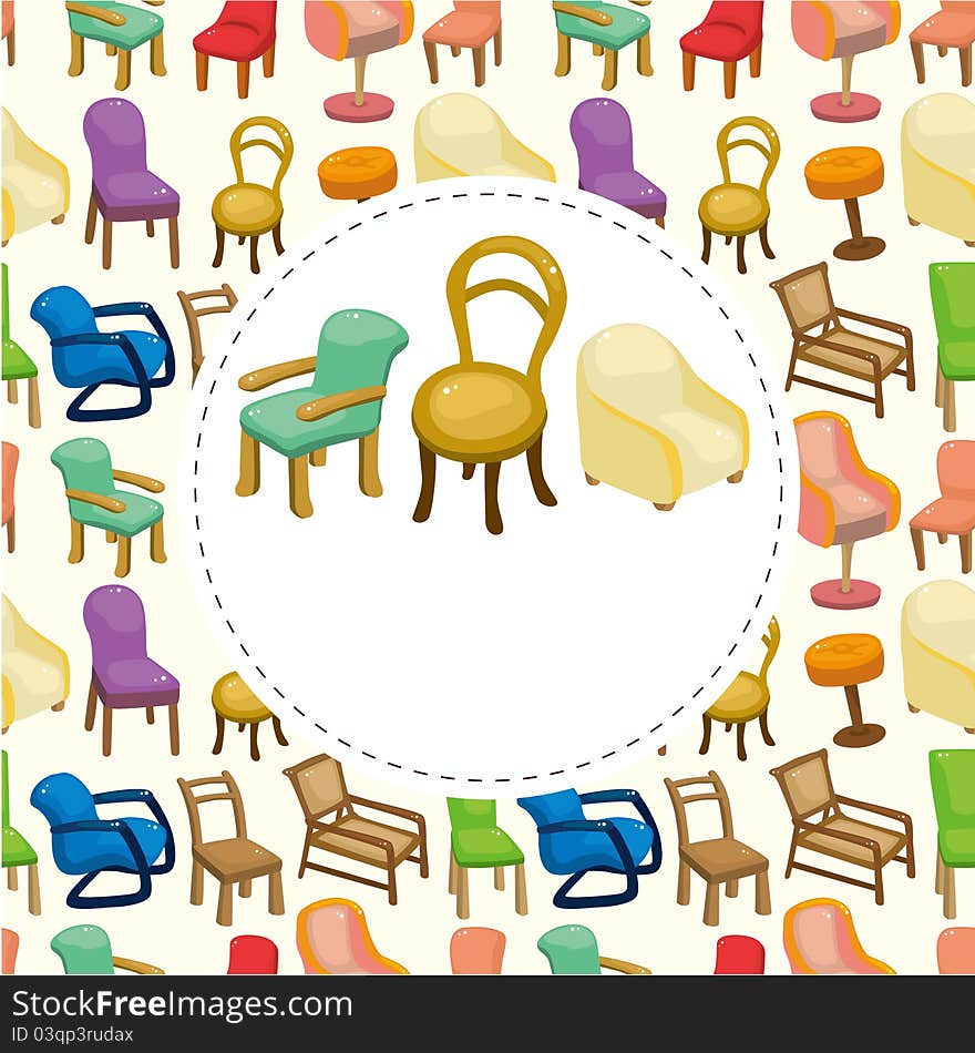 Cartoon chair furniture card,vector,illustration