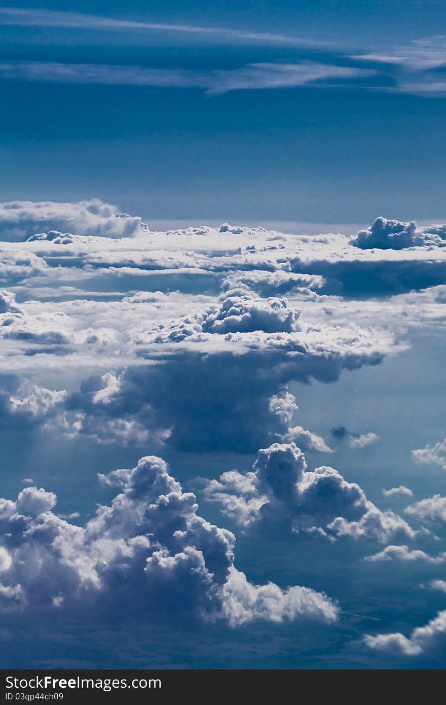 Nice View To Cloud Sky From Airplane Window